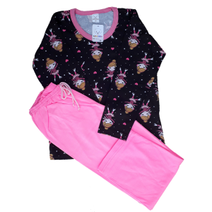 0367 Pijama Patinadora com Calça Rosa 10